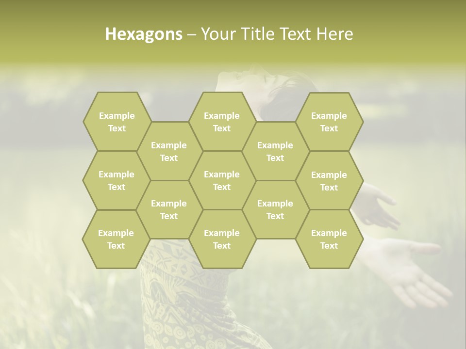 A Woman In A Yellow Dress Is In The Grass PowerPoint Template