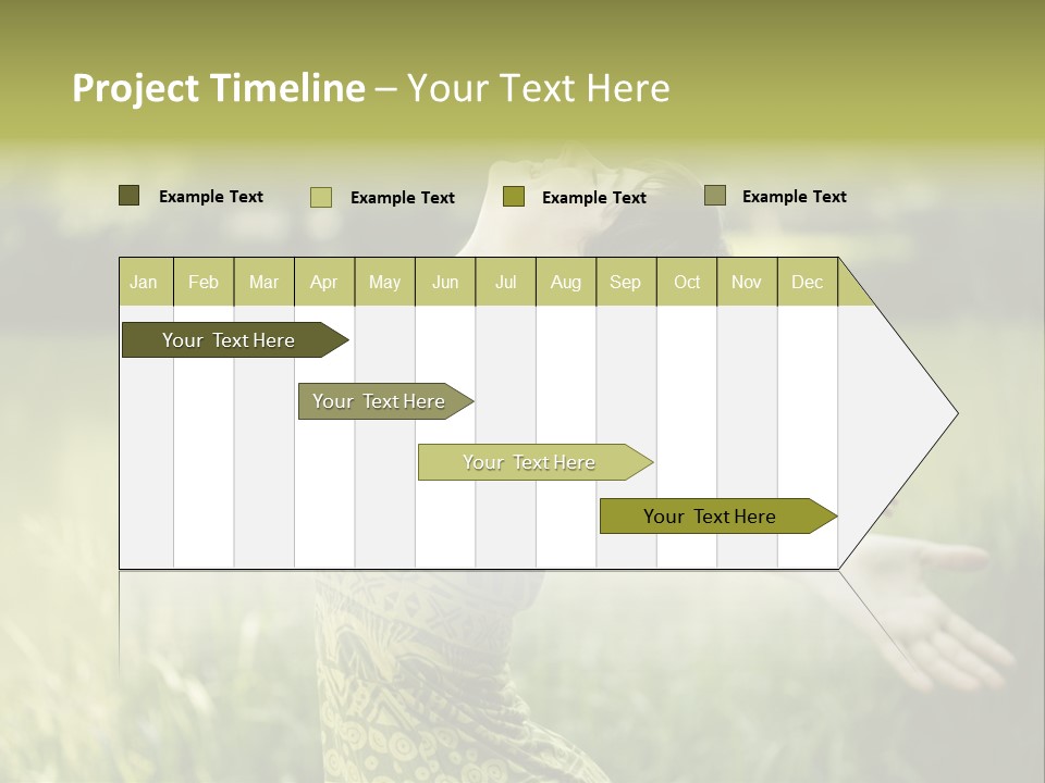 A Woman In A Yellow Dress Is In The Grass PowerPoint Template