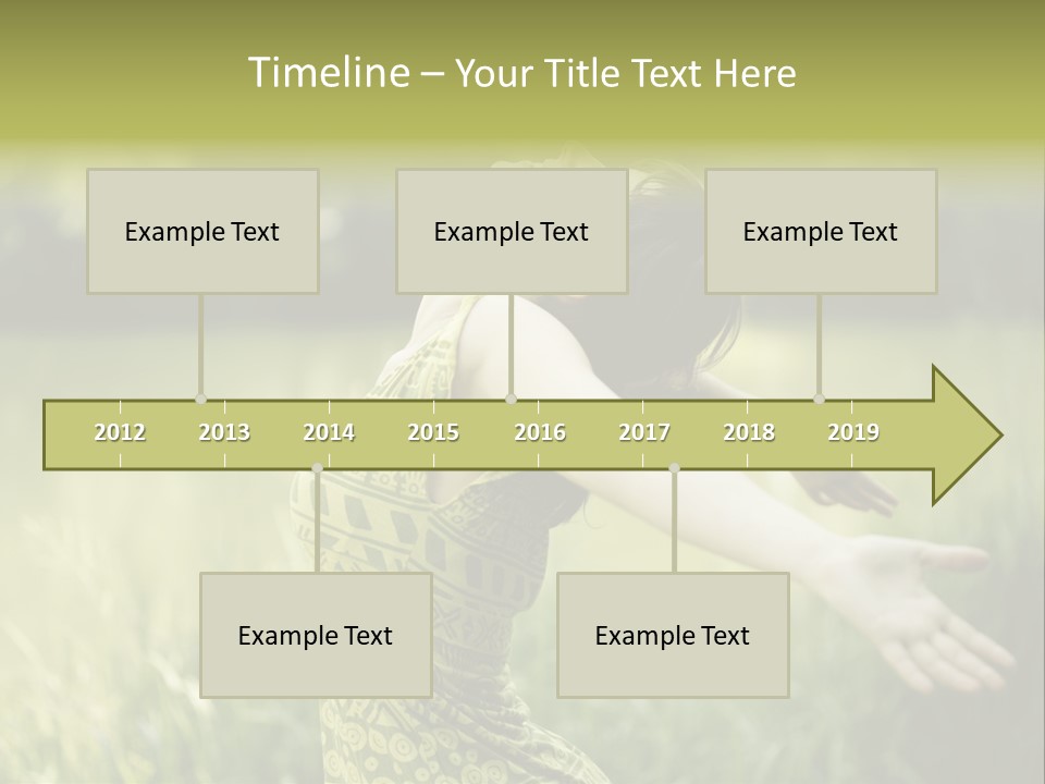 A Woman In A Yellow Dress Is In The Grass PowerPoint Template