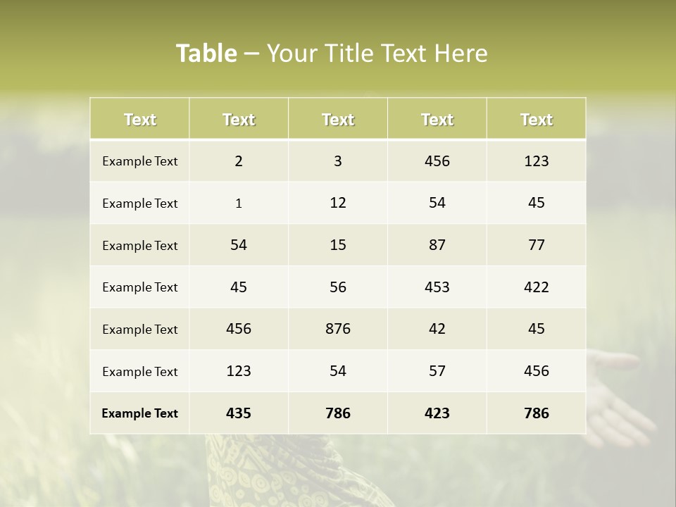 A Woman In A Yellow Dress Is In The Grass PowerPoint Template