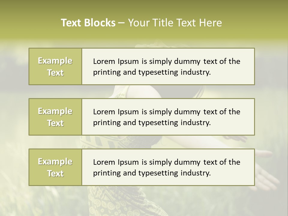 A Woman In A Yellow Dress Is In The Grass PowerPoint Template