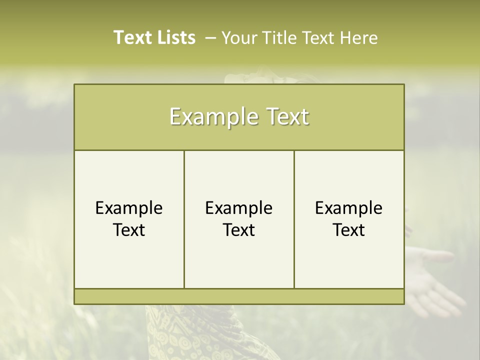 A Woman In A Yellow Dress Is In The Grass PowerPoint Template