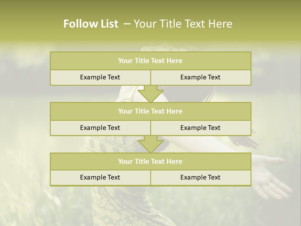 A Woman In A Yellow Dress Is In The Grass PowerPoint Template