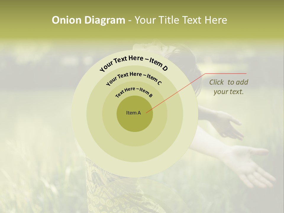 A Woman In A Yellow Dress Is In The Grass PowerPoint Template