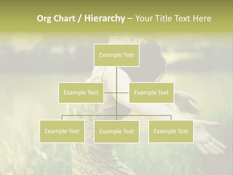 A Woman In A Yellow Dress Is In The Grass PowerPoint Template