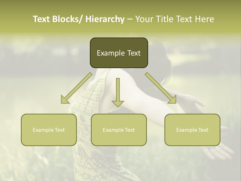 A Woman In A Yellow Dress Is In The Grass PowerPoint Template