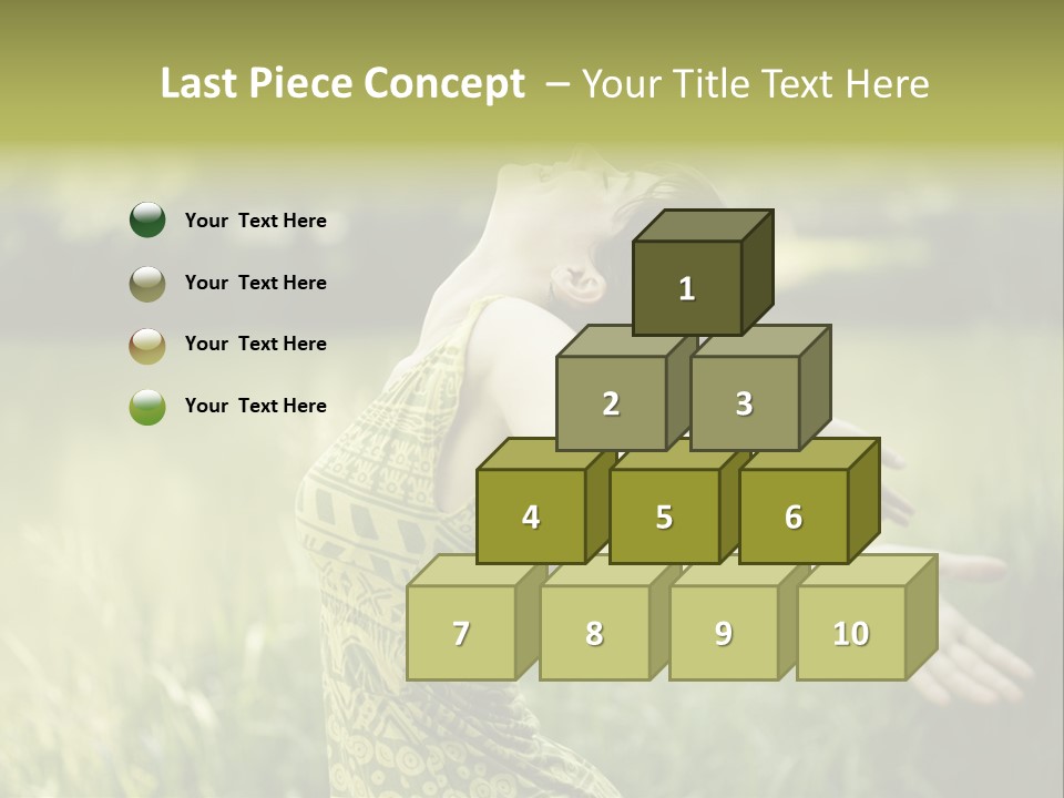 A Woman In A Yellow Dress Is In The Grass PowerPoint Template