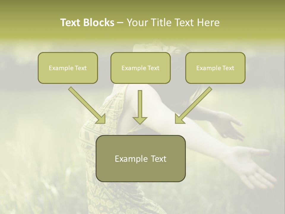A Woman In A Yellow Dress Is In The Grass PowerPoint Template