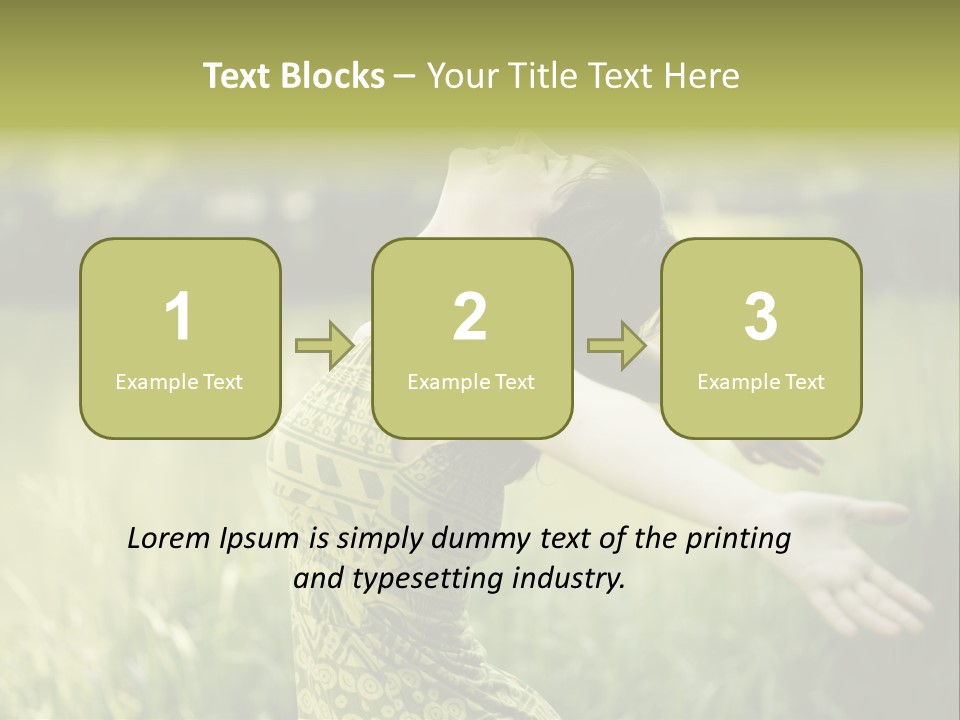 A Woman In A Yellow Dress Is In The Grass PowerPoint Template