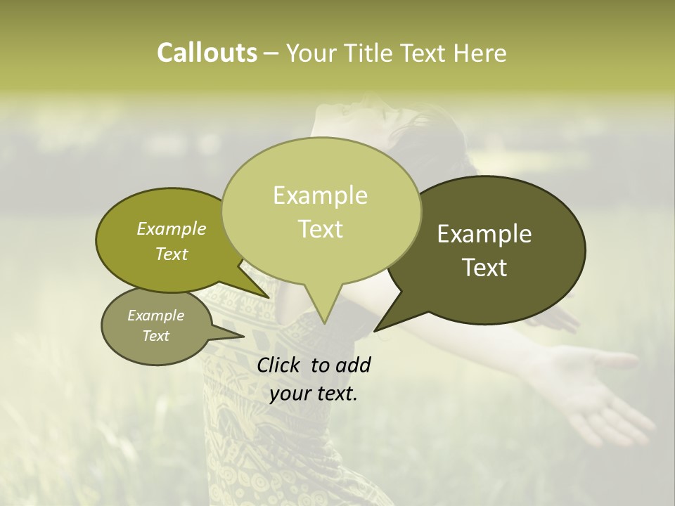 A Woman In A Yellow Dress Is In The Grass PowerPoint Template