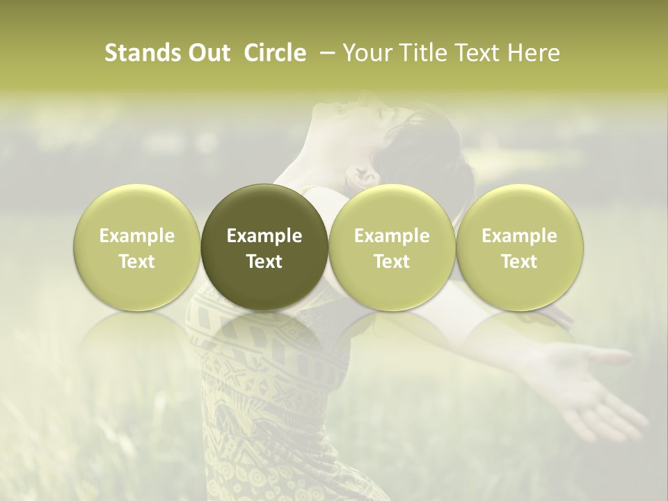 A Woman In A Yellow Dress Is In The Grass PowerPoint Template