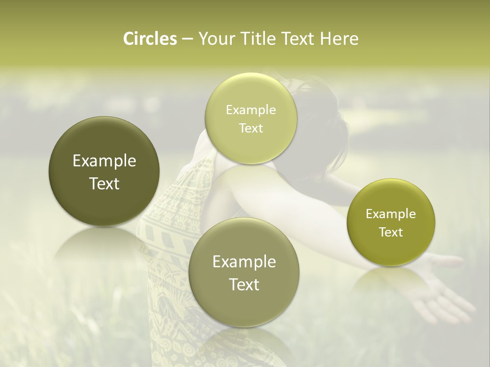 A Woman In A Yellow Dress Is In The Grass PowerPoint Template