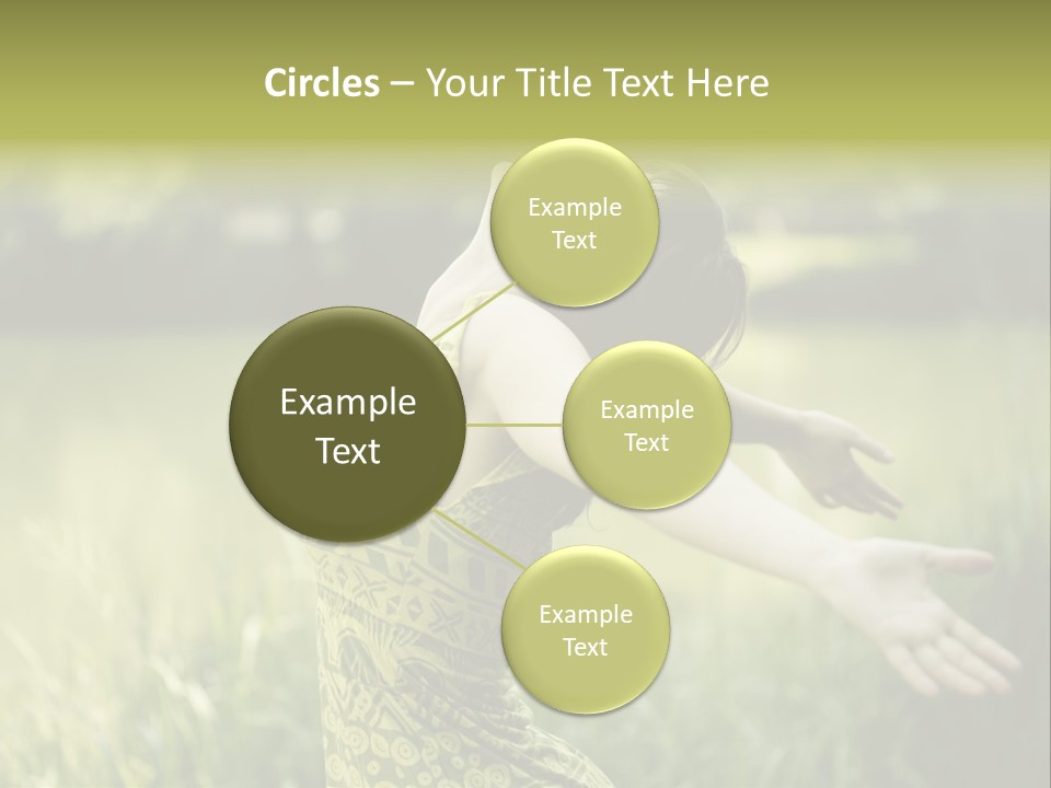 A Woman In A Yellow Dress Is In The Grass PowerPoint Template