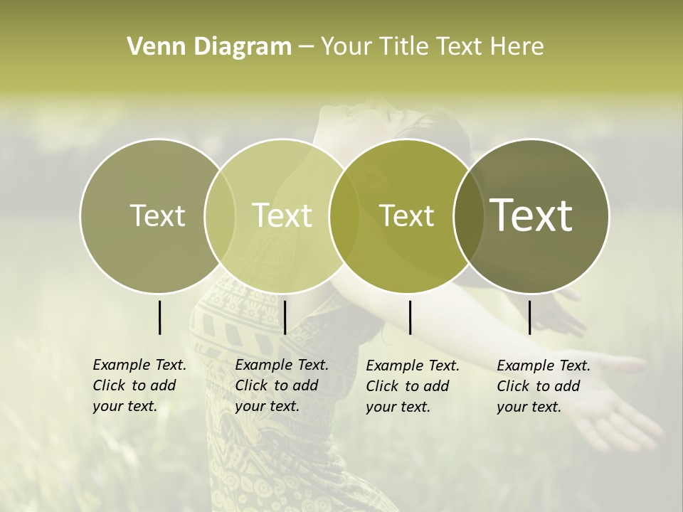 A Woman In A Yellow Dress Is In The Grass PowerPoint Template