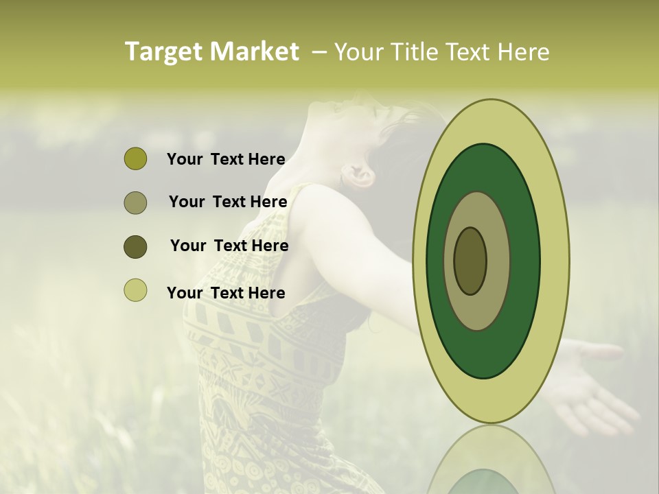 A Woman In A Yellow Dress Is In The Grass PowerPoint Template