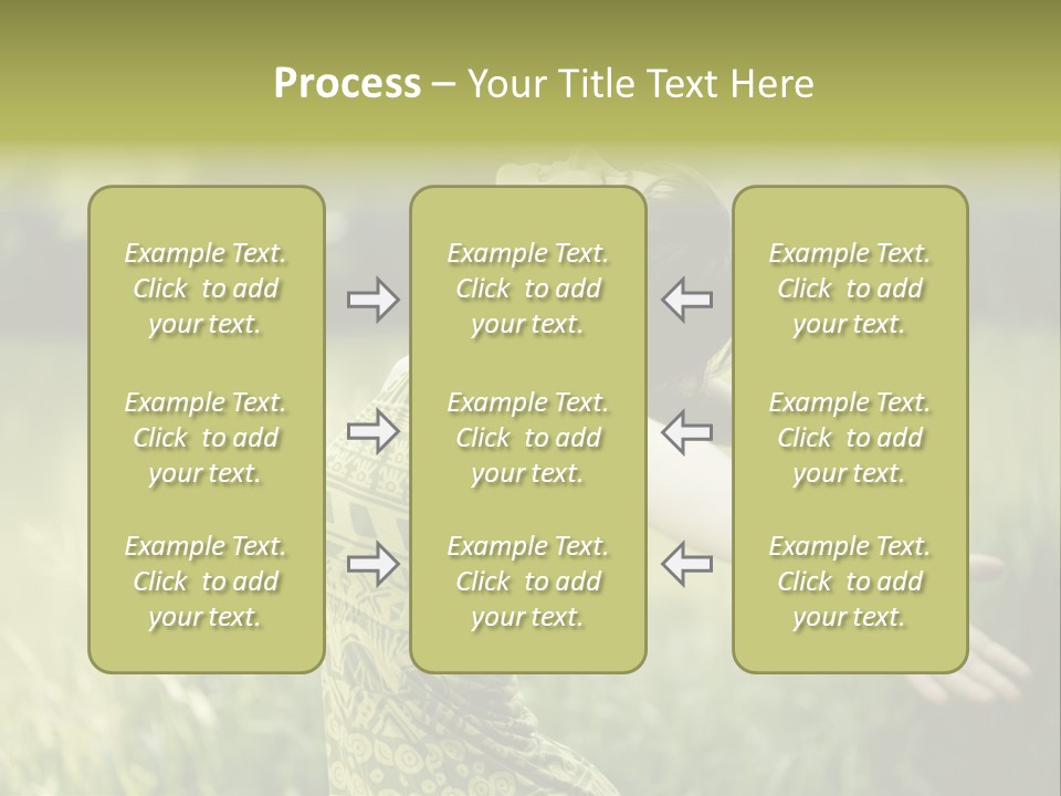 A Woman In A Yellow Dress Is In The Grass PowerPoint Template