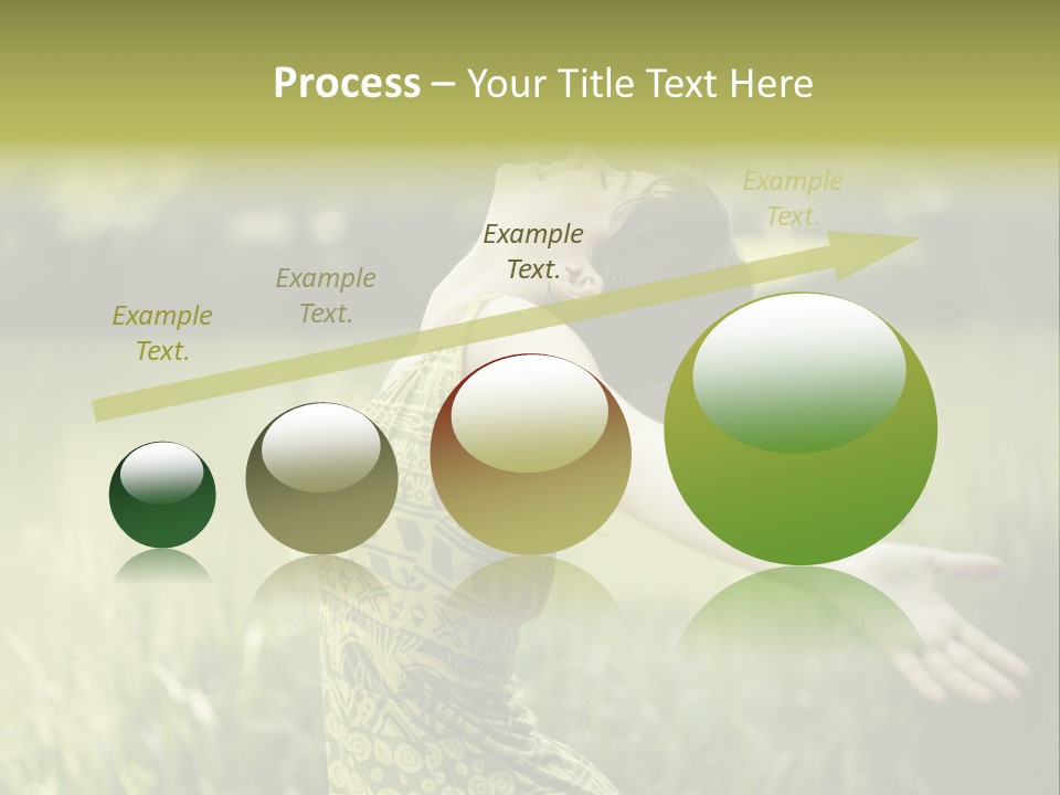 A Woman In A Yellow Dress Is In The Grass PowerPoint Template