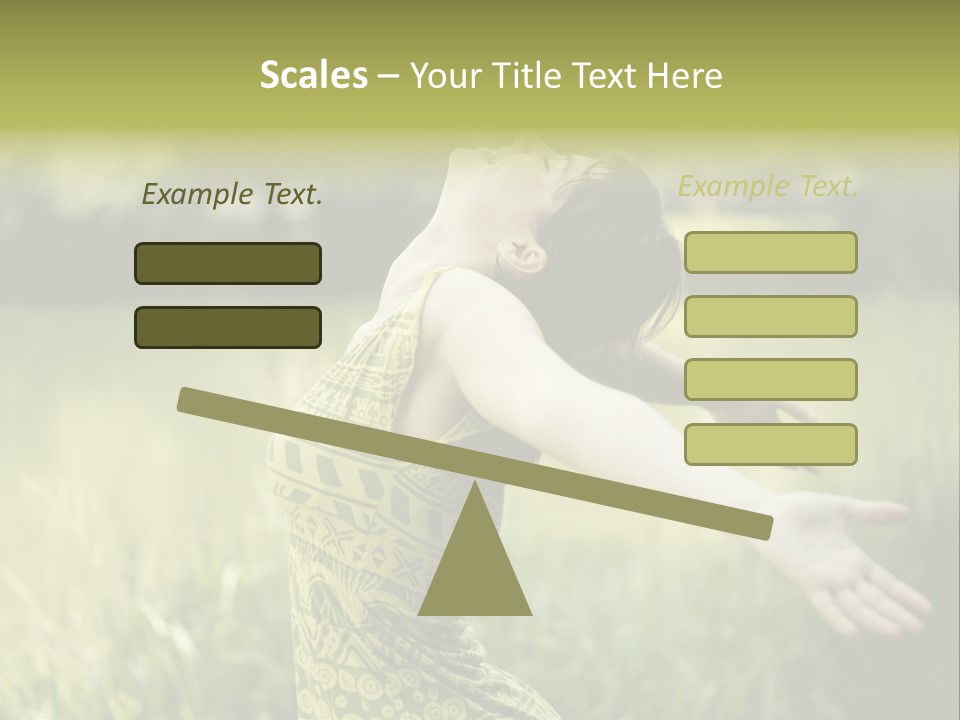 A Woman In A Yellow Dress Is In The Grass PowerPoint Template