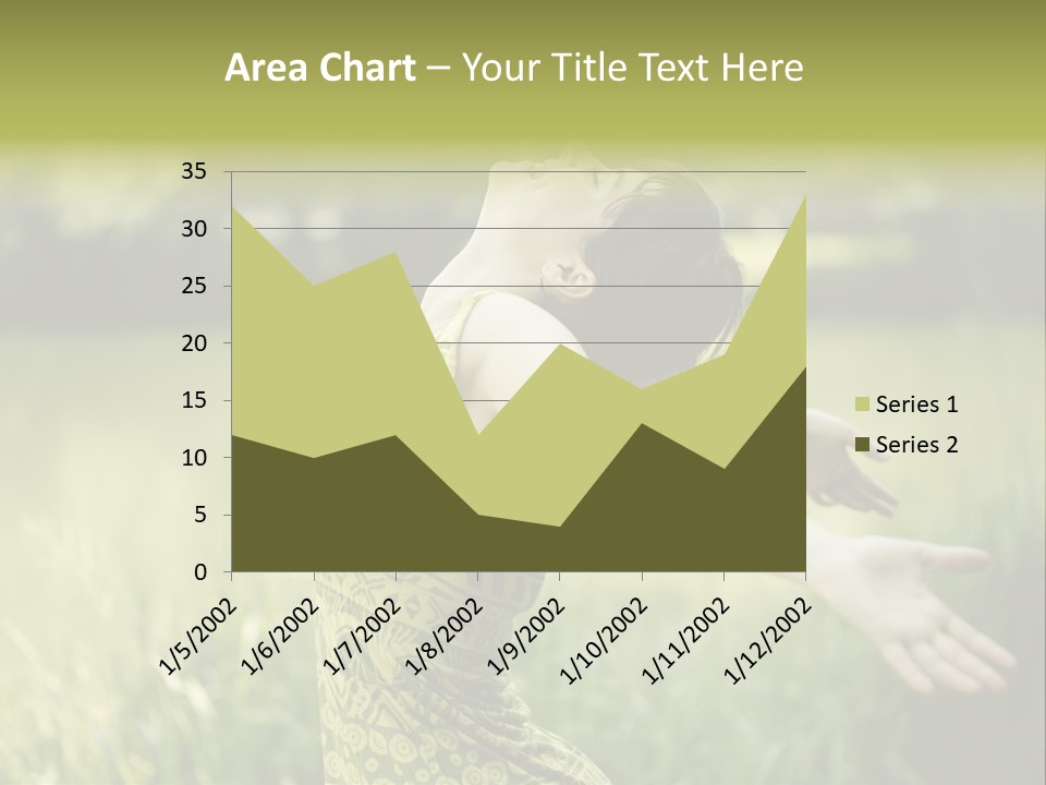 A Woman In A Yellow Dress Is In The Grass PowerPoint Template