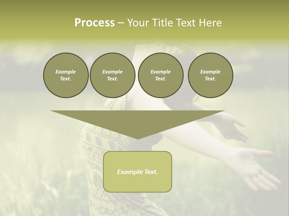 A Woman In A Yellow Dress Is In The Grass PowerPoint Template