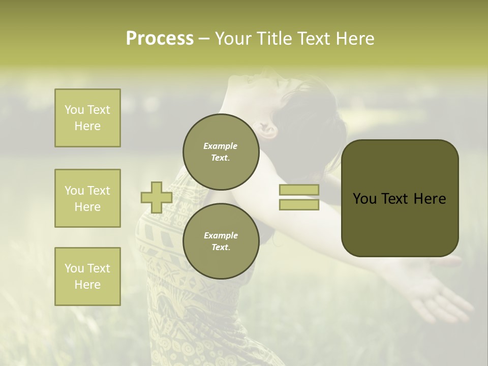 A Woman In A Yellow Dress Is In The Grass PowerPoint Template