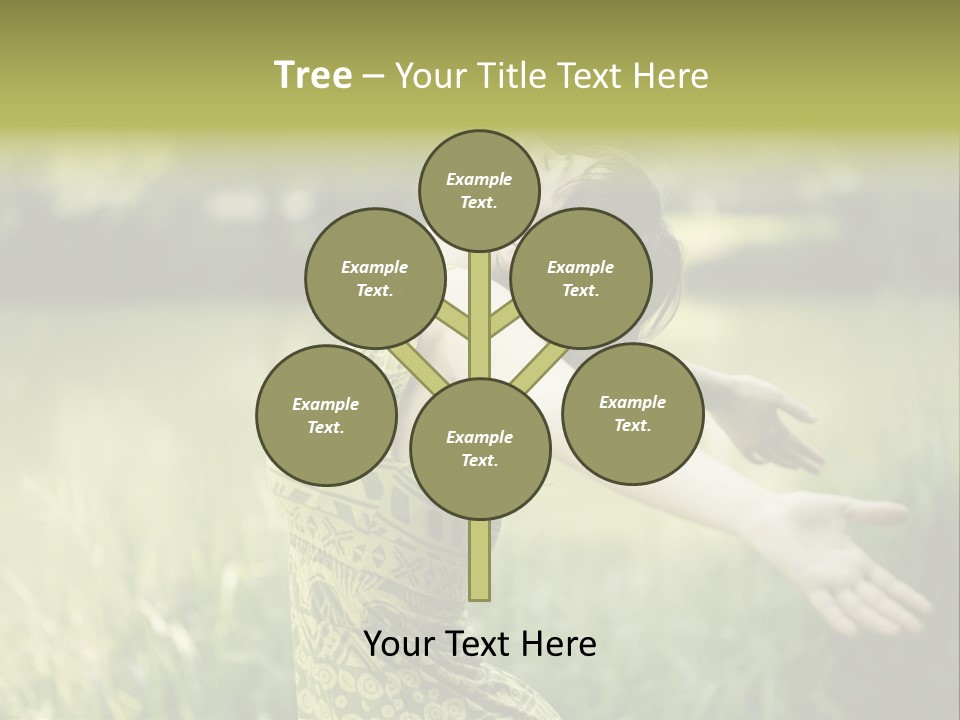 A Woman In A Yellow Dress Is In The Grass PowerPoint Template