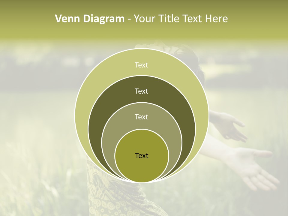 A Woman In A Yellow Dress Is In The Grass PowerPoint Template