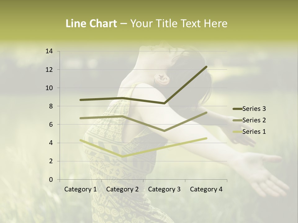 A Woman In A Yellow Dress Is In The Grass PowerPoint Template