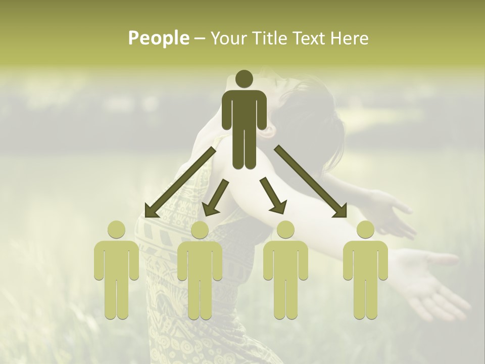 A Woman In A Yellow Dress Is In The Grass PowerPoint Template