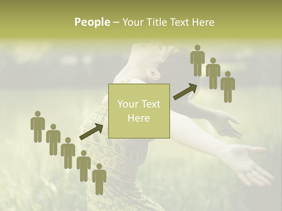 A Woman In A Yellow Dress Is In The Grass PowerPoint Template