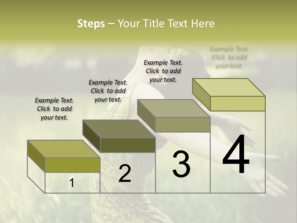 A Woman In A Yellow Dress Is In The Grass PowerPoint Template