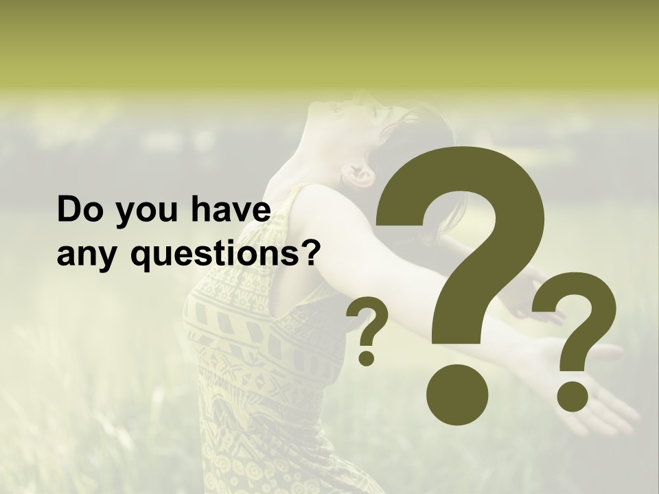 A Woman In A Yellow Dress Is In The Grass PowerPoint Template