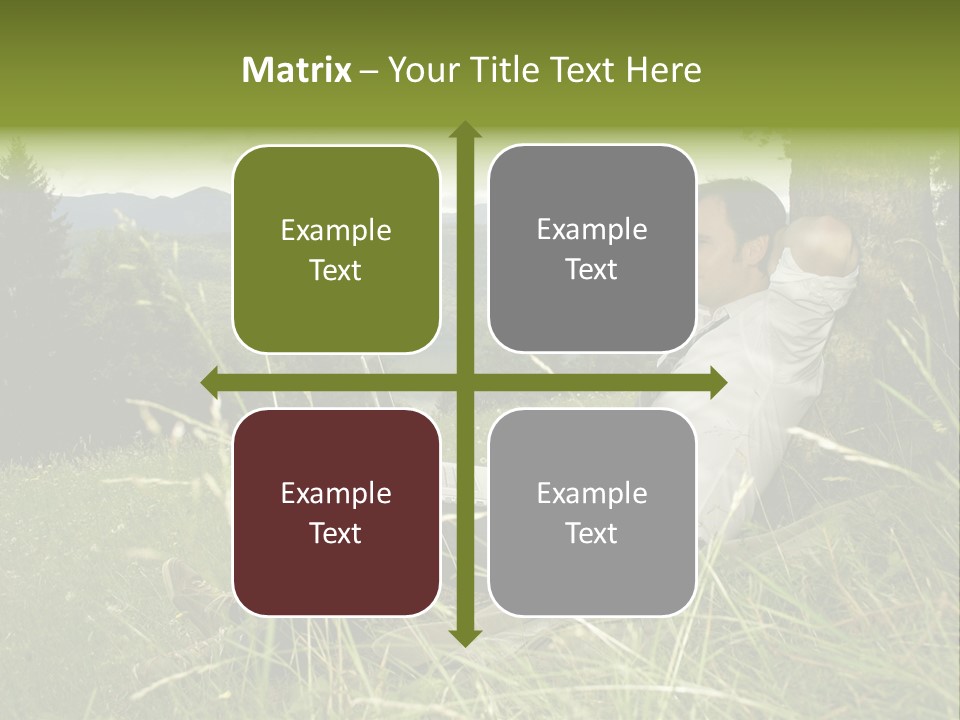 A Man Sitting In The Grass With A Laptop PowerPoint Template