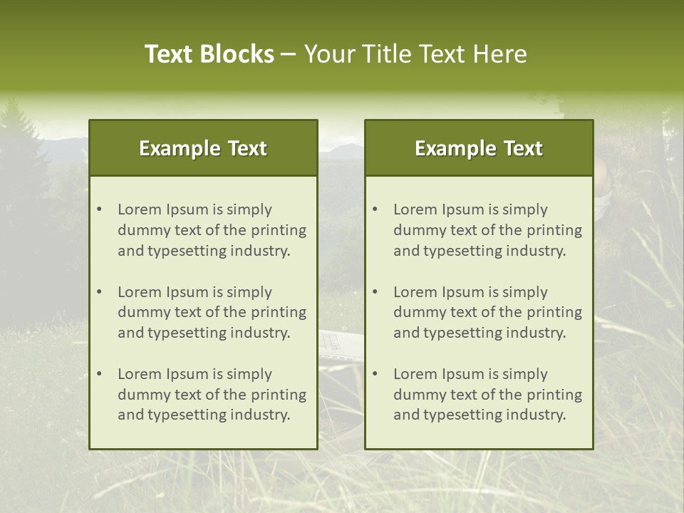 A Man Sitting In The Grass With A Laptop PowerPoint Template