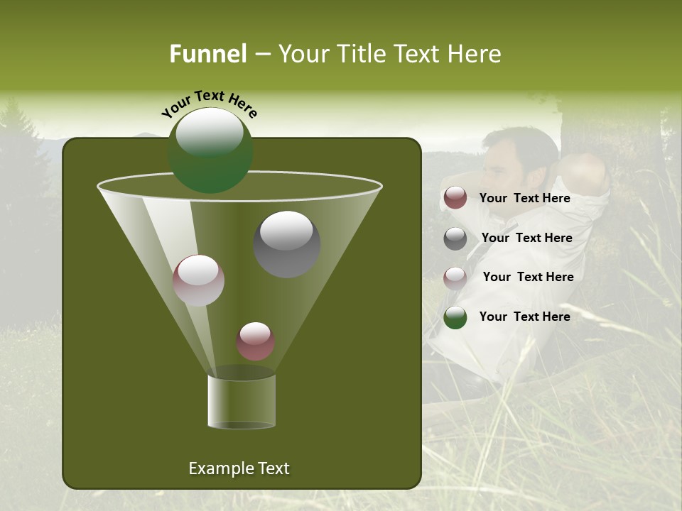 A Man Sitting In The Grass With A Laptop PowerPoint Template