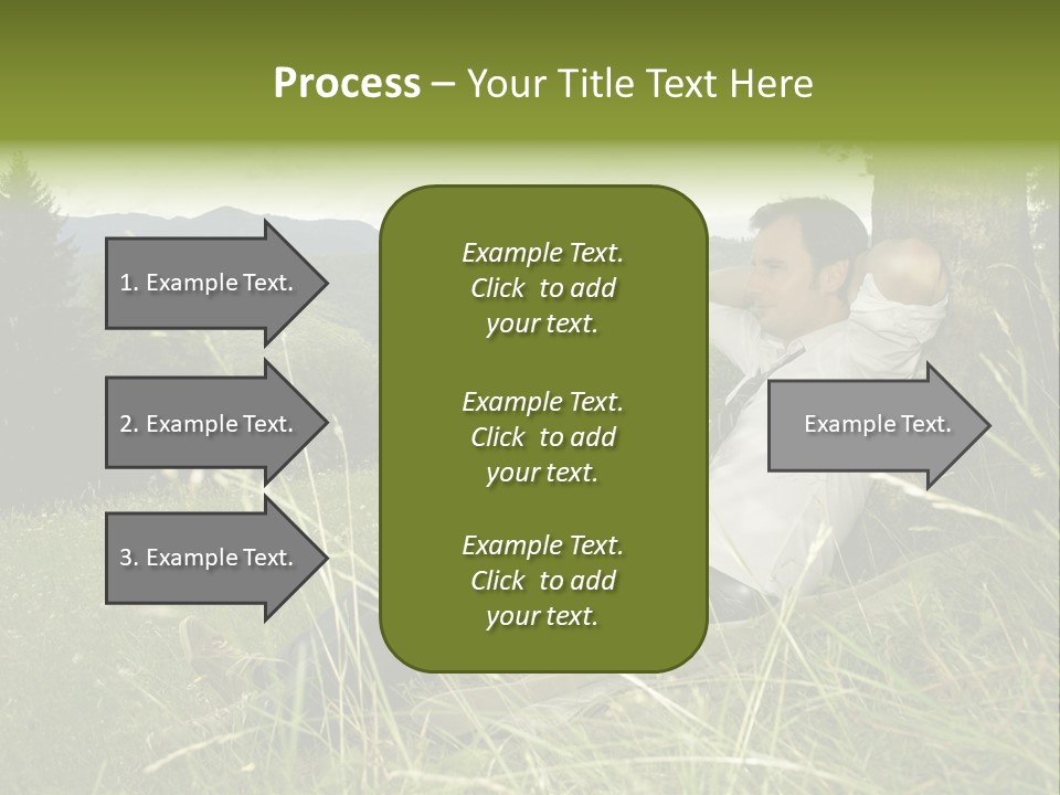 A Man Sitting In The Grass With A Laptop PowerPoint Template