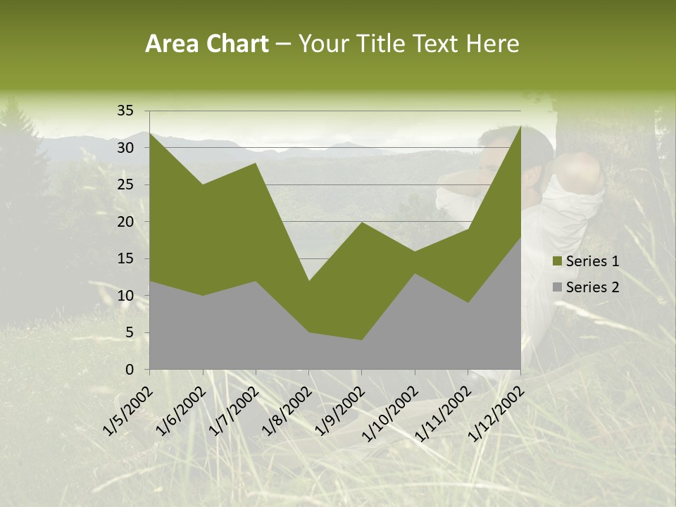 A Man Sitting In The Grass With A Laptop PowerPoint Template