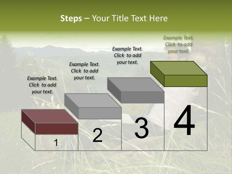 A Man Sitting In The Grass With A Laptop PowerPoint Template