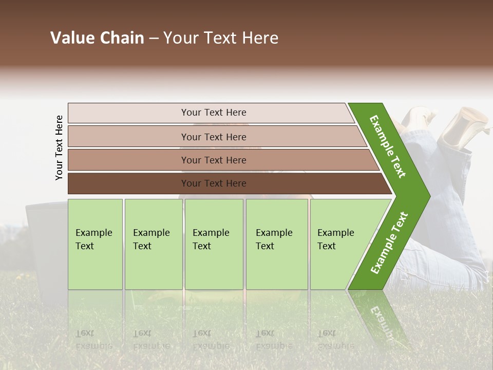 A Woman Laying On The Grass Using A Laptop PowerPoint Template