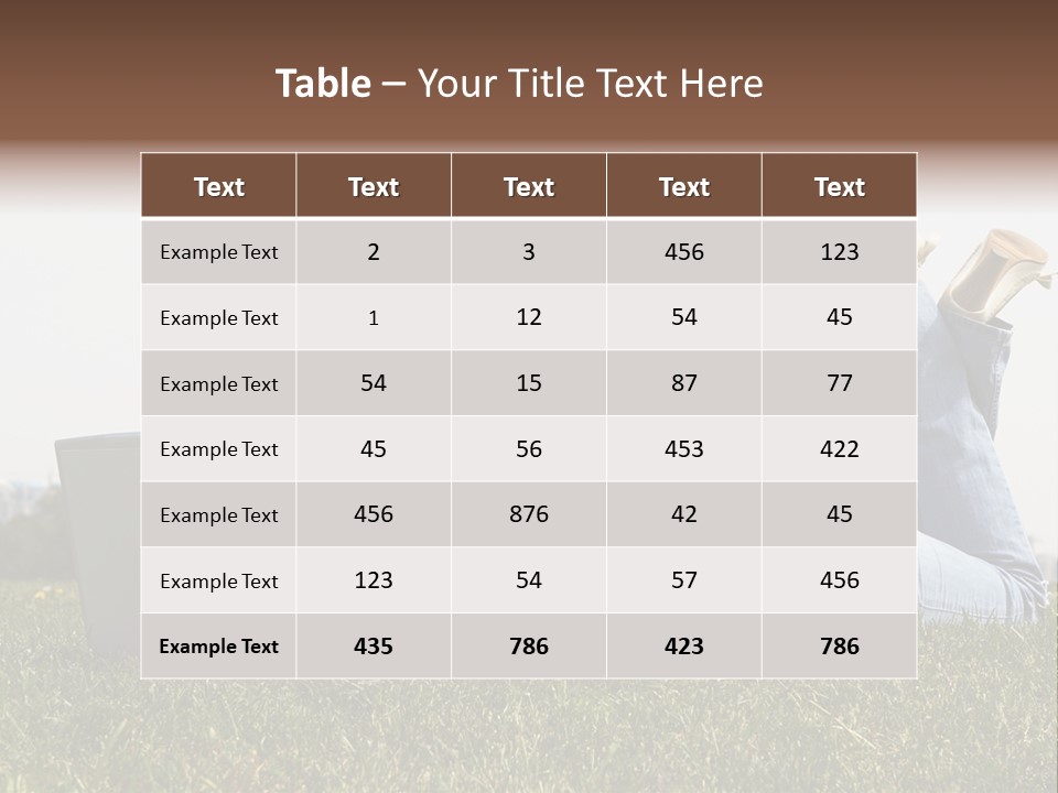 A Woman Laying On The Grass Using A Laptop PowerPoint Template