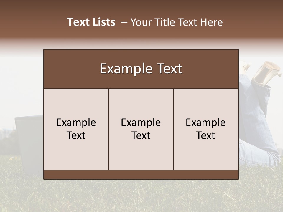 A Woman Laying On The Grass Using A Laptop PowerPoint Template