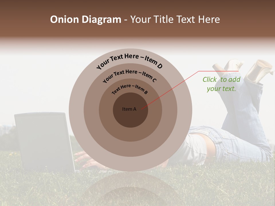 A Woman Laying On The Grass Using A Laptop PowerPoint Template