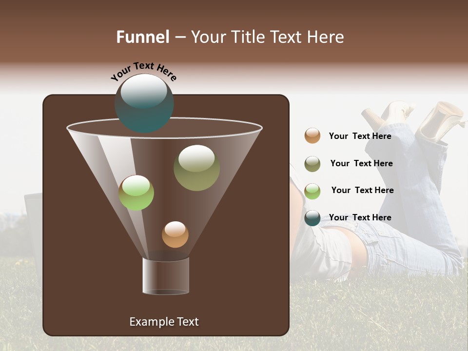 A Woman Laying On The Grass Using A Laptop PowerPoint Template