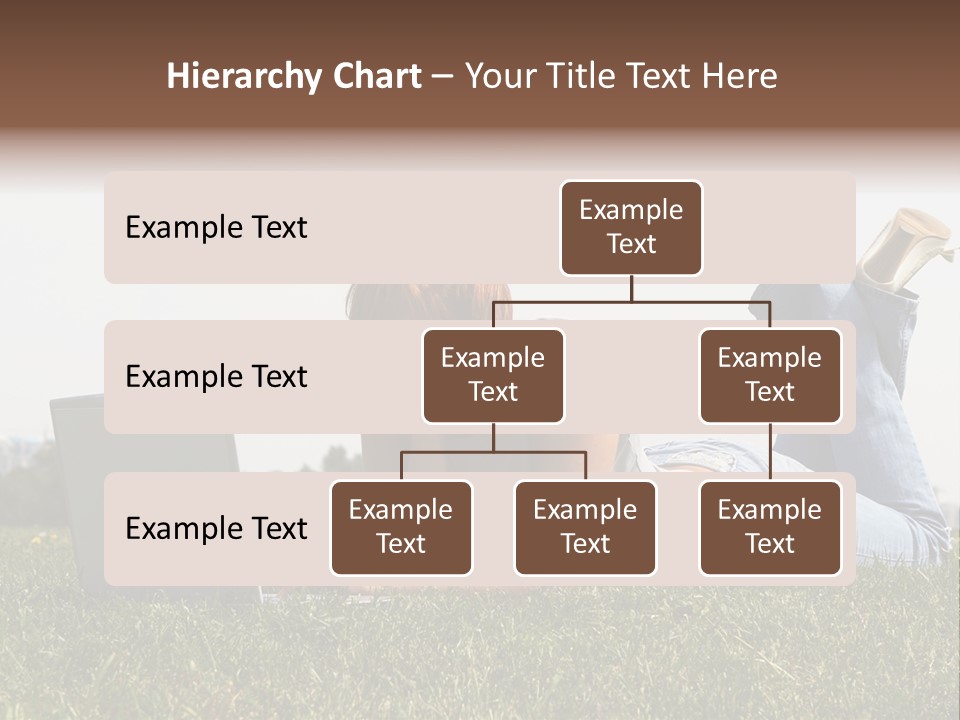 A Woman Laying On The Grass Using A Laptop PowerPoint Template