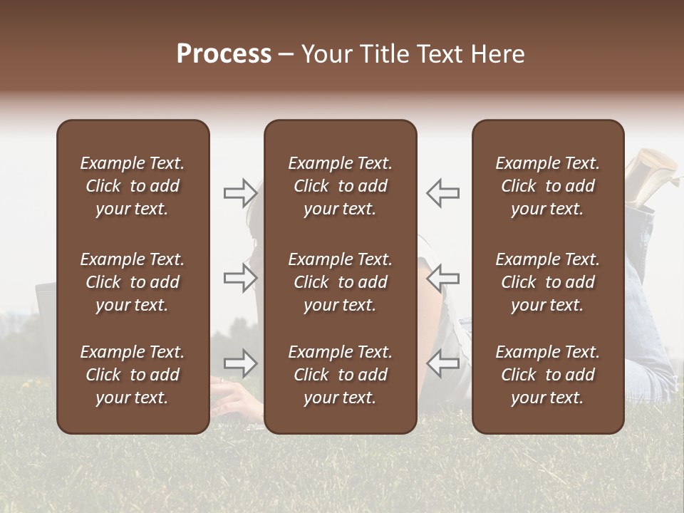A Woman Laying On The Grass Using A Laptop PowerPoint Template