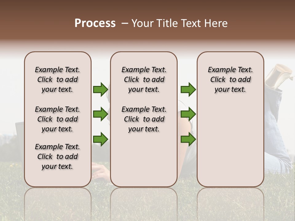 A Woman Laying On The Grass Using A Laptop PowerPoint Template