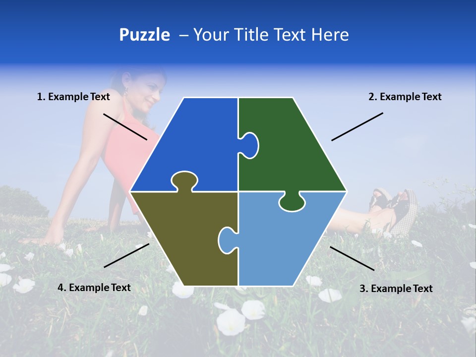 A Woman Laying On The Grass With A Laptop PowerPoint Template