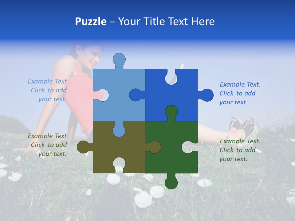 A Woman Laying On The Grass With A Laptop PowerPoint Template