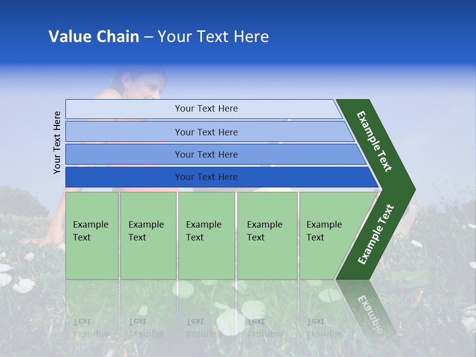 A Woman Laying On The Grass With A Laptop PowerPoint Template