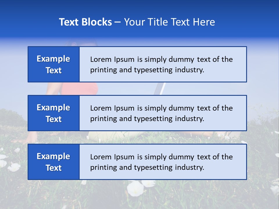 A Woman Laying On The Grass With A Laptop PowerPoint Template